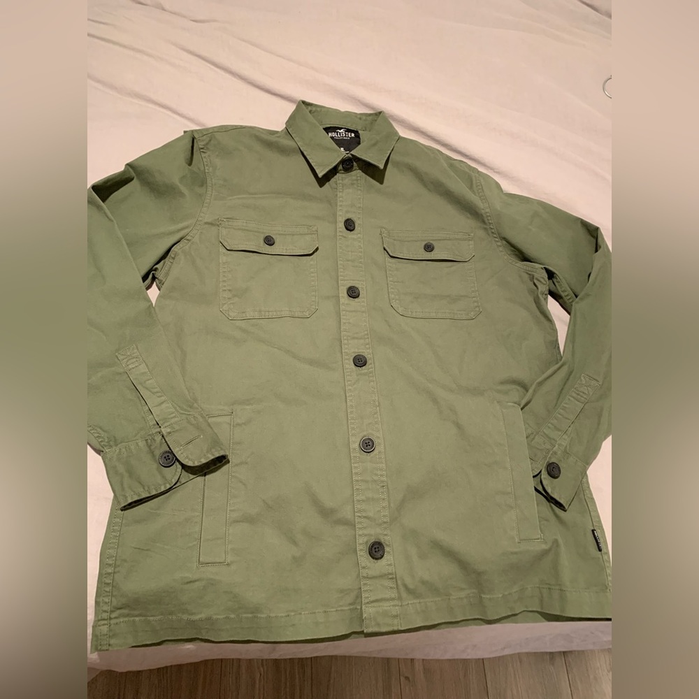 Mens Hollister army green lightweight jacket XL